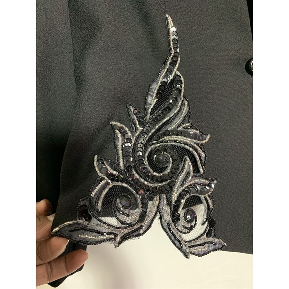 Nah Nah Collection Evening Jacket Black Beaded Rare Designer SAMPLE Blazer 8 - Picture 8 of 15